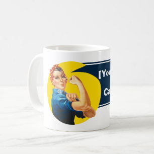 Caneca De Café Personalize as mulheres que dão poder às rosie Riv