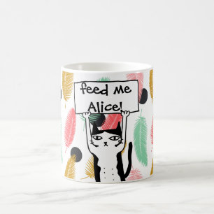 Caneca De Café Personalize com o gato engraçado conhecido