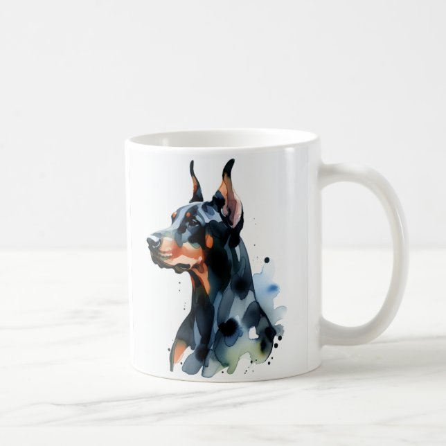 Caneca De Café Personalize Doberman Pinscher Fofo (Direita)