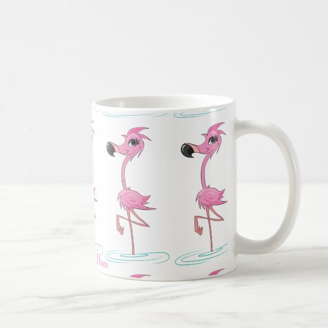 Caneca De Café Personalize Esta Flamingo Mug Divertida (Direita)