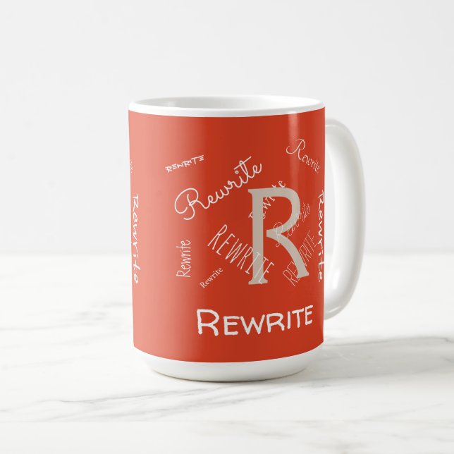Caneca De Café Personalize este modelo, MONOGRAM, FAMÍLIA, NOME, (Frente Esquerda)