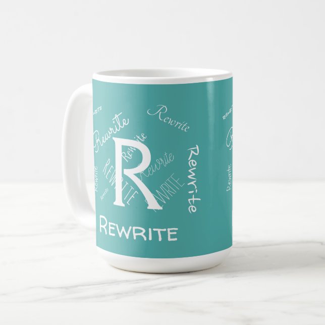Caneca De Café Personalize este modelo, MONOGRAM, FAMÍLIA, NOME, (Frente Esquerda)