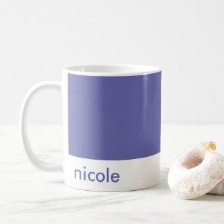 Caneca De Café Personalize minimamente seu nome Periwinkle Blue