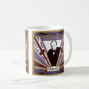 Caneca De Café Personalize o art deco Union Jack de Winston