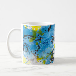 Caneca De Café Personalize o azul-Abstrato moderno legante