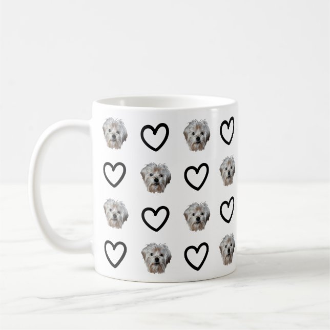 Caneca De Café Personalize-o! Foto de Pet com Coração Preto (Esquerda)