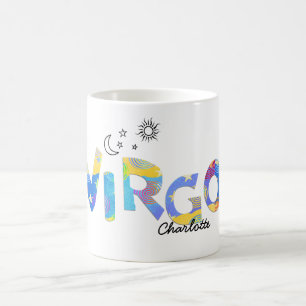 Caneca De Café Personalize o nome do VIRGO Birthday Zodiac Mug