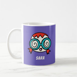 Caneca De Café Personalize seu nome com uma cara de desenho anima