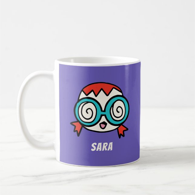 Caneca De Café Personalize seu nome com uma cara de desenho anima (Esquerda)