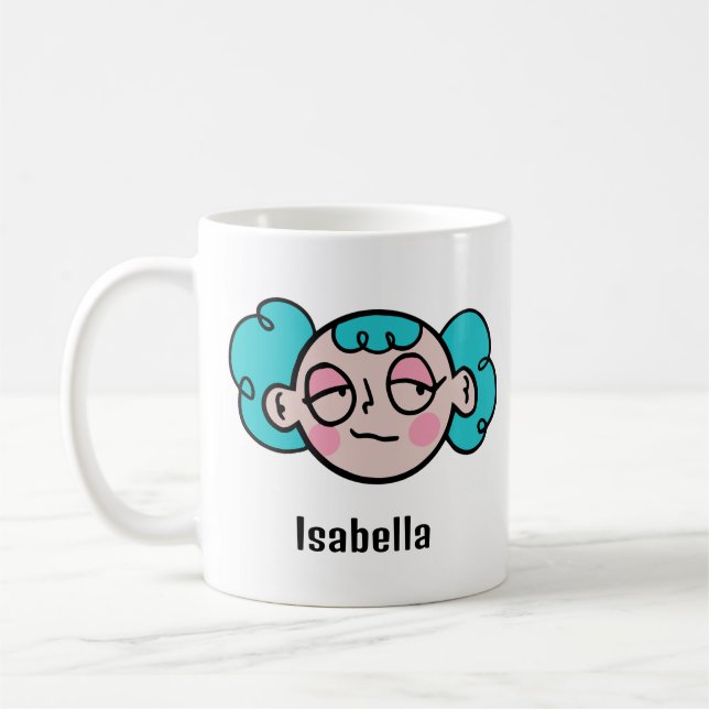 Caneca De Café Personalize seu nome com uma cara de desenho anima (Esquerda)