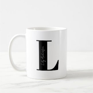 Caneca De Café Personalize seu nome Comece com a letra L