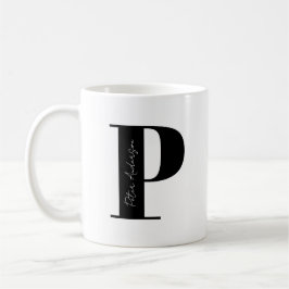 Caneca De Café Personalize seu nome Comece com a letra P