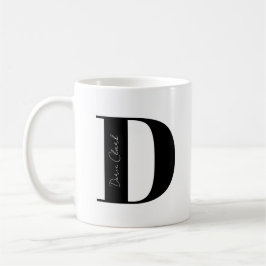 Caneca De Café Personalize seu nome Comece com D