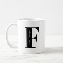 Caneca De Café Personalize seu nome Comece com F