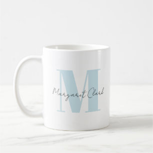Caneca De Café Personalize seu nome inicial com caligrafia