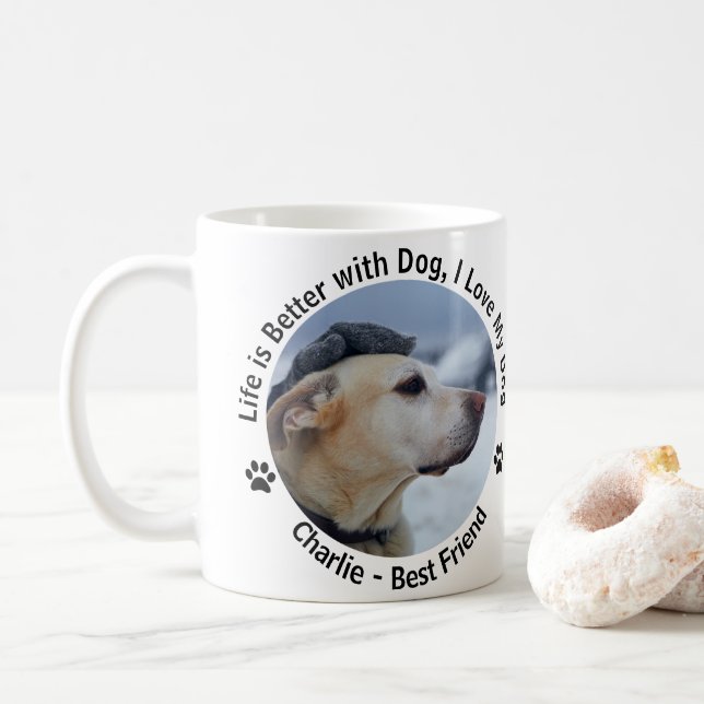 Caneca De Café Personalize Sua Própria Foto Personalizada De Pet  (Com Donut)