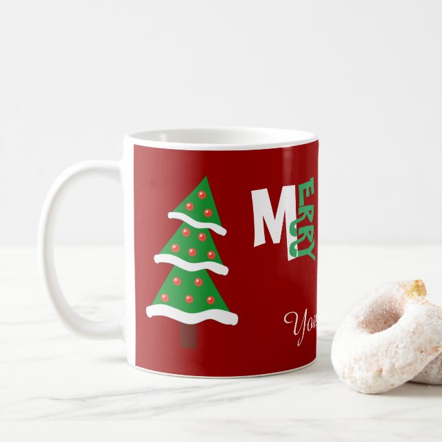 Caneca De Café Personalize um nobre Feliz Natal para você! (Com Donut)