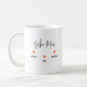 Caneca De Café Personalize! Yorkie Mãe 3 Nome do Coração
