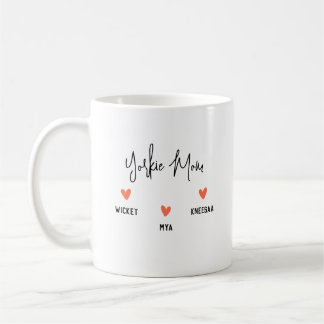 Caneca De Café Personalize! Yorkie Mãe 3 Nome do Coração