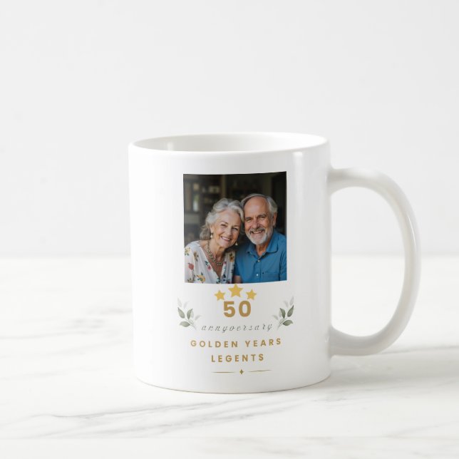 Caneca De Café Personalized 50th Wedding Anniversary Mug (Direita)