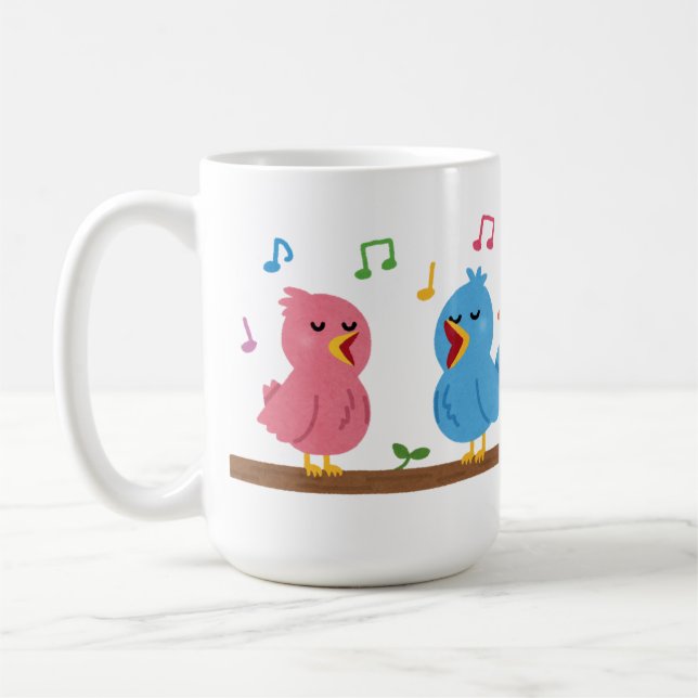Caneca De Café Personalized Armenian Good Morning Mug With Birds (Esquerda)