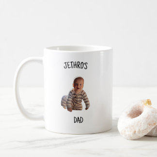 Caneca De Café Personalized Baby Photo with Name Dad & Mom Sides