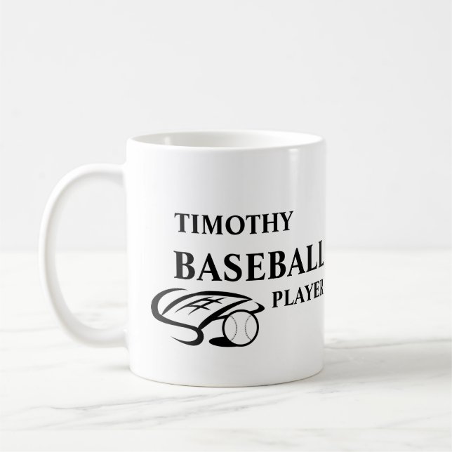 Caneca De Café Personalized Baseball Lover Mug (Esquerda)