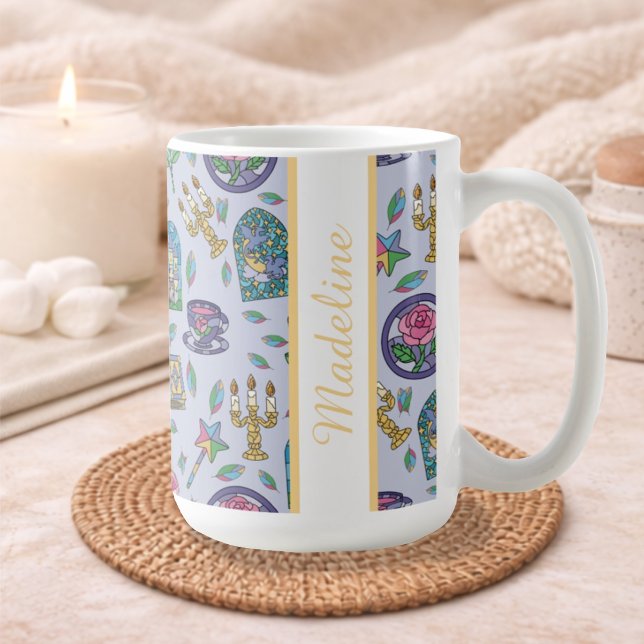 Caneca De Café Personalized Beauty and the Beast Book Girl (Criador carregado)