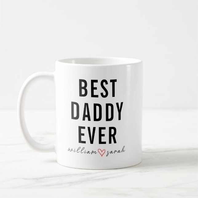 Caneca De Café Personalized Best Daddy Ever | Custom Father’s Day (Esquerda)