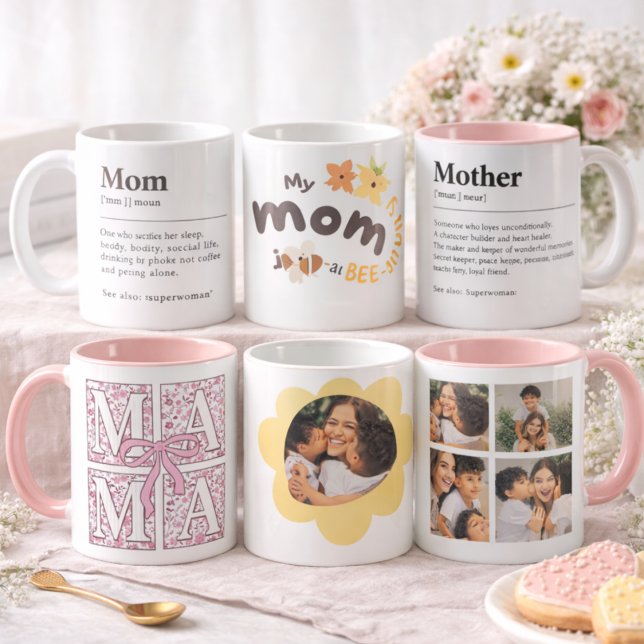 Caneca De Café Personalized Best Mom Ever Photo Mug (Criador carregado)