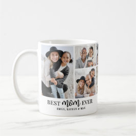 Caneca De Café Personalized Best Mom Photo Collage