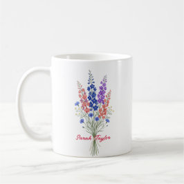Caneca De Café Personalized Birth Flower Larkspur Custom
