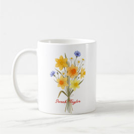 Caneca De Café Personalized Birth Flower Narcissus Custom