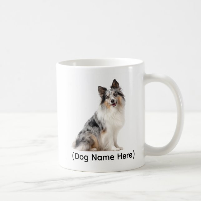 Caneca De Café Personalized Blue Merle Sheltie I Own You (Direita)