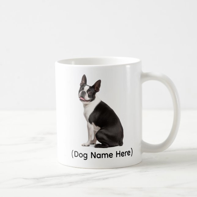 Caneca De Café Personalized Boston Terrier “I Own You” (Direita)