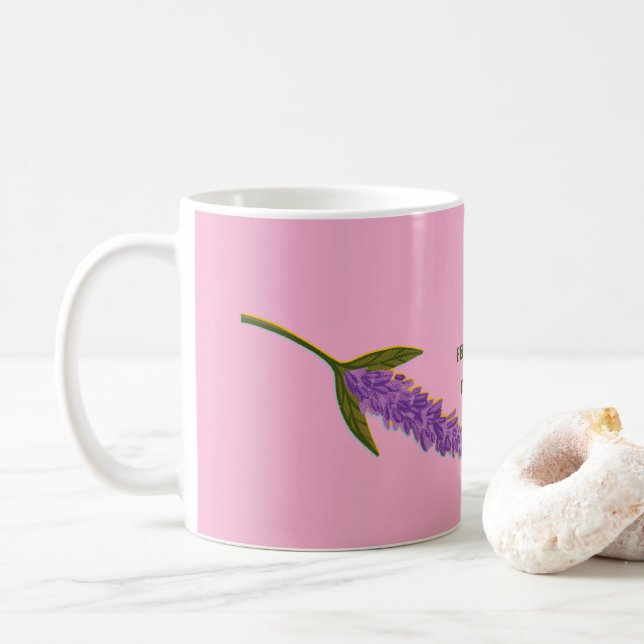 Caneca De Café Personalized Calm & Serenity Floral Aesthetic Pink (Com Donut)