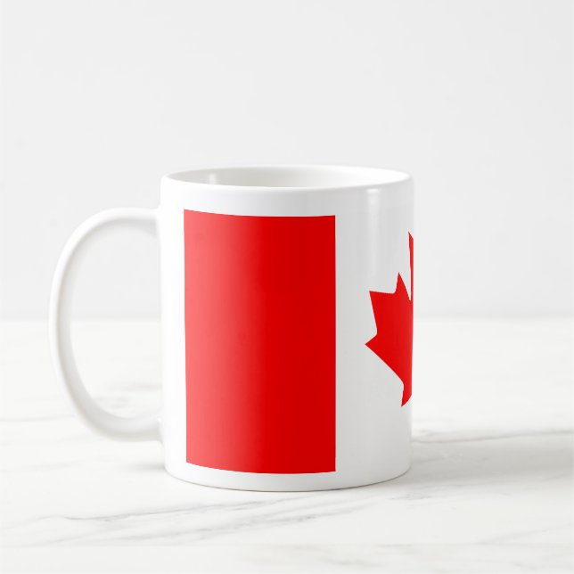 Caneca De Café Personalized Canada Flag | Custom Name Canada Day (Esquerda)