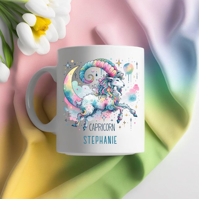 Caneca De Café Personalized Capricorn Zodiac Goat Astrology (Personalized Capricorn Zodiac Goat Astrology Coffee Mug)