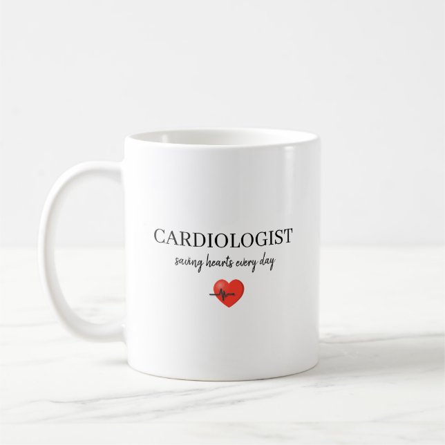 Caneca De Café Personalized Cardiologist Saving Hearts Every Day  (Esquerda)
