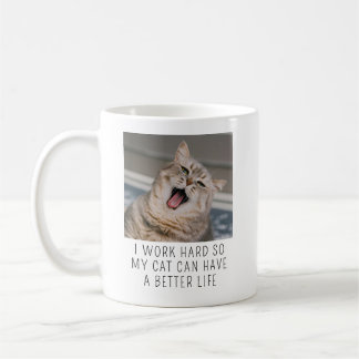 Caneca De Café Personalized Cat Photo Custom Caption Funny Pet