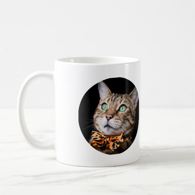 Caneca De Café Personalized Cat Photo with Text | Custom Gift (Esquerda)