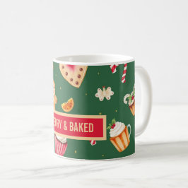 Caneca De Café Personalized Christmas Baking Pattern