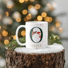 Caneca De Café Personalized Christmas Monogram O Mug