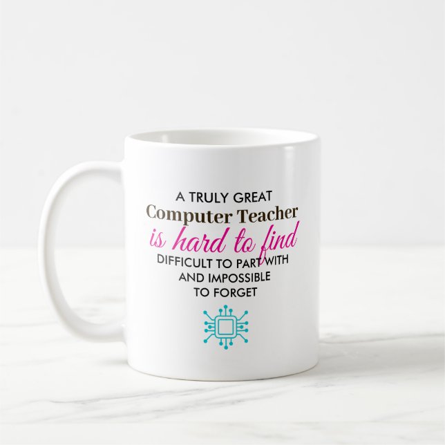 Caneca De Café Personalized Computer Teacher Appreciation Gift (Esquerda)