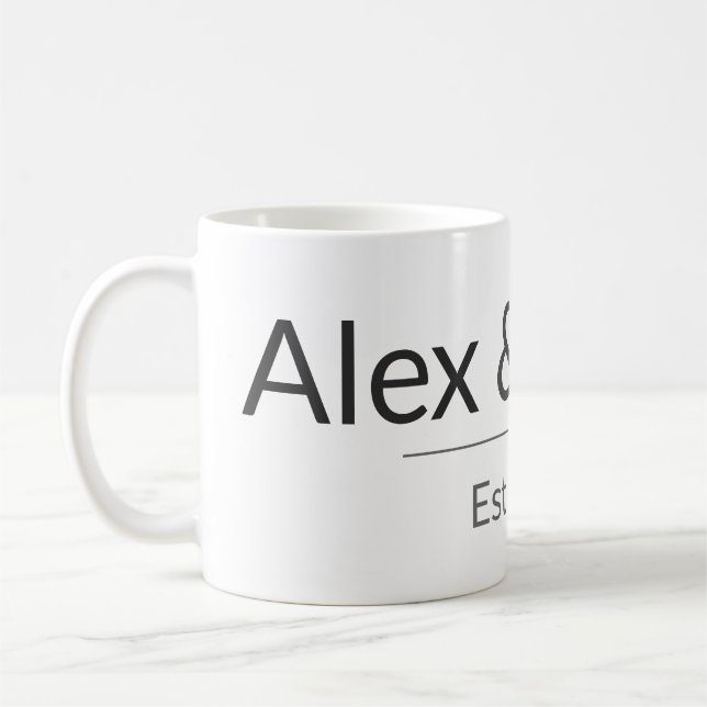 Caneca De Café Personalized Couples Mug – Custom Names & Year Gif (Esquerda)