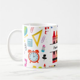 Caneca De Café Personalized Crayon Back To School
