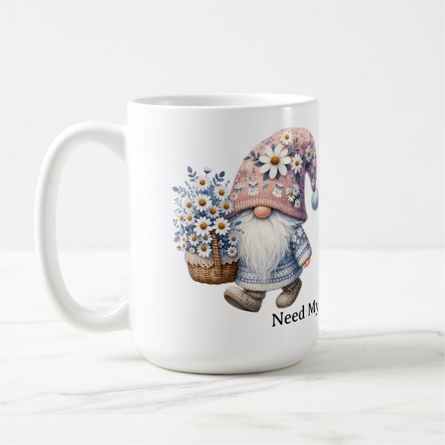 Caneca De Café Personalized Cute Daisy Flower Gnome Women's (Esquerda)