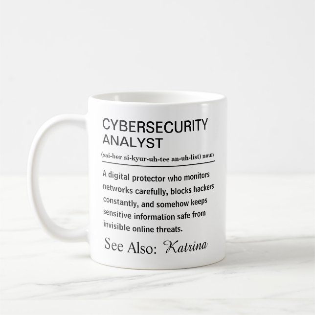 Caneca De Café Personalized Cybersecurity Analyst Definition (Esquerda)
