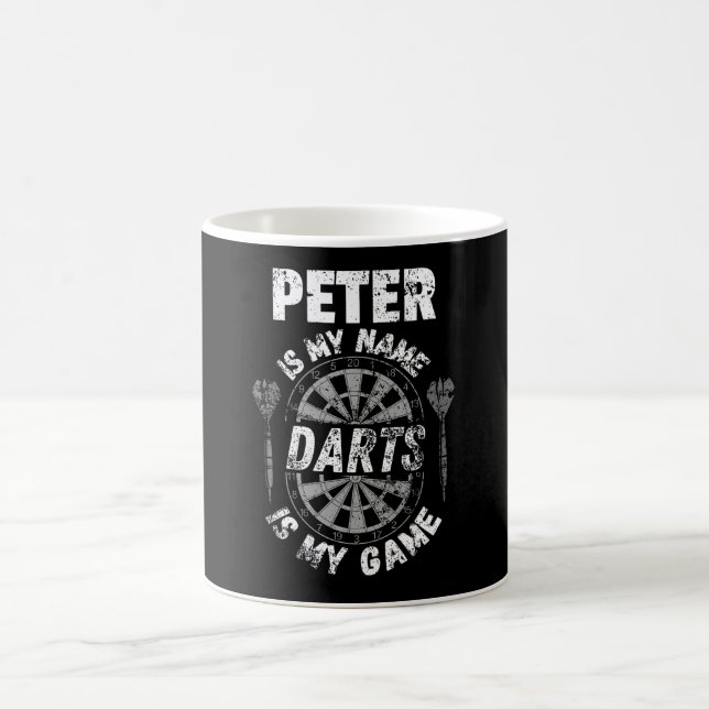 Caneca De Café Personalized dart players named Peter shirts (Centro)