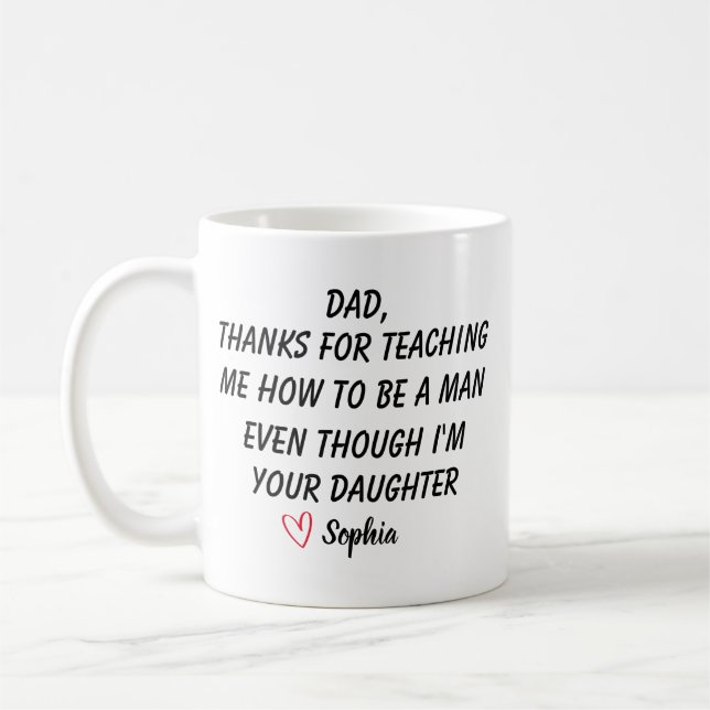 Caneca De Café Personalized Dear Dad Mug, Fathers Day Gifts, (Esquerda)